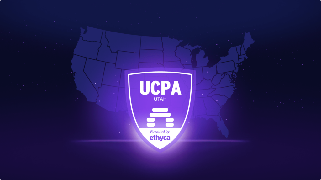 An image of the key visual of the blog post featuring a Utah Consumer Privacy Law (UCPA) badge.